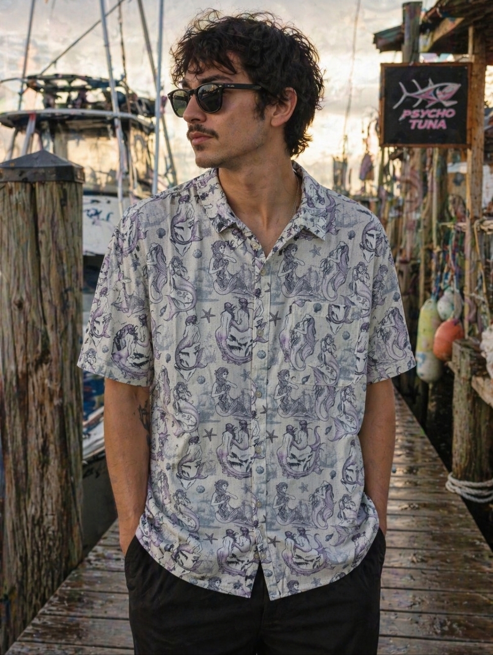 NWT - Psycho Tuna Men's Short Sleeve Casual Shirt Size XXL